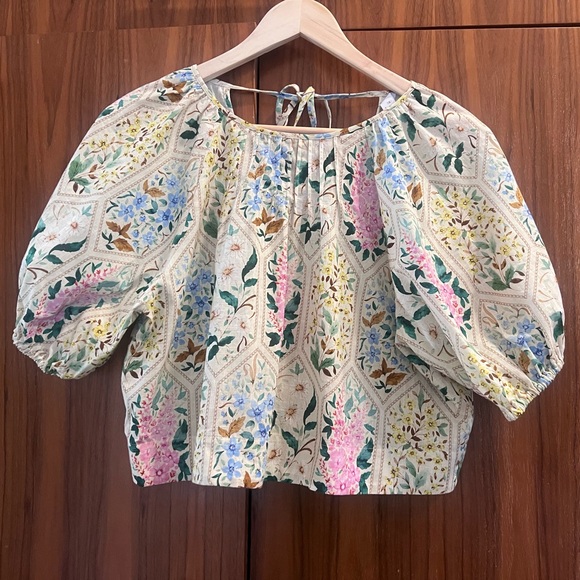 Printed Top With Pintuck Pleated Skirt - Picture 3 of 5